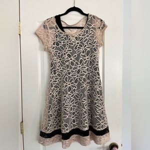 Anthropologie black and cream lace dress